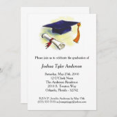 キャップタッスル卒業証書卒業パーティ招待状 招待状 (正面/裏面)