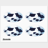 キャップトス卒業 楕円形シール (シート)