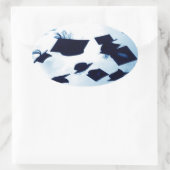 キャップトス卒業 楕円形シール (バッグ)