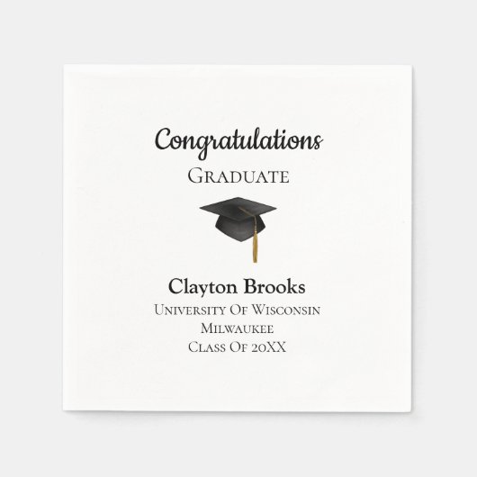キャップナプキンを卒業おめでとう スタンダードカクテルナプキン (正面)