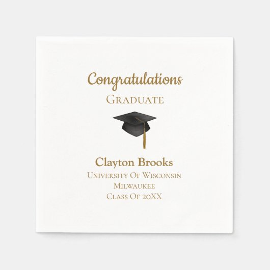キャップナプキンを卒業おめでとう スタンダードカクテルナプキン (正面)