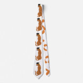 キャップネックタイ付き卒業ヒョウ ネクタイ (正面)