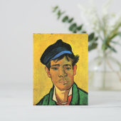 キャップバン付き青年ゴッホファインアート ポストカード (スタンド正面)