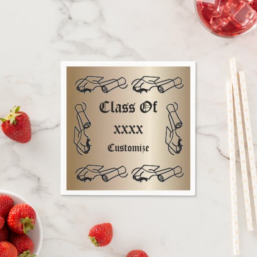 キャップパーソナライズされた&ディプロマクラスイベントナプキンス2 スタンダードカクテルナプキン (インサイチュ)