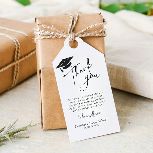 キャップモダン卒業式サンキューメッセージカード ギフトタグ