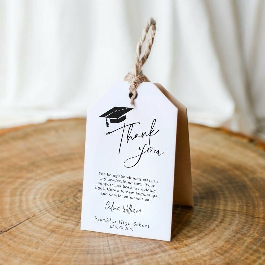 キャップモダン卒業式サンキューメッセージカード ギフトタグ