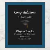 キャップワインラベルを持つ卒業祝い ワインラベル (シングルラベル)