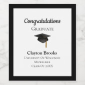 キャップワインラベルを持つ卒業祝い ワインラベル (シングルラベル)