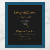 キャップワインラベルを持つ卒業祝い ワインラベル (シングルラベル)