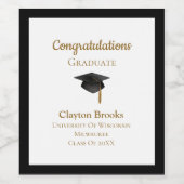 キャップワインラベルを持つ卒業祝い ワインラベル (シングルラベル)