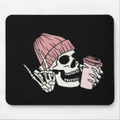 キャップ付きスケルトンヘッド マウスパッド (正面)