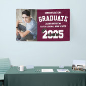 キャップ付きフォトブルゴーニュ卒業バナー 横断幕 (トレードショー)