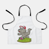 キャップ付きランナーとしての犬 エプロン (正面)