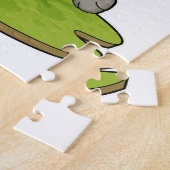 キャップ付きランナーとしての犬 ジグソーパズル (側面)