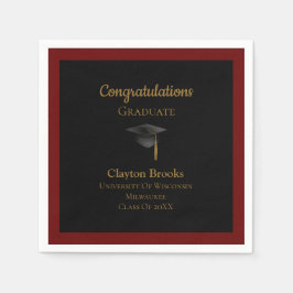 キャップ付き卒業 スタンダードカクテルナプキン