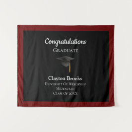 キャップ付き卒業 タペストリー