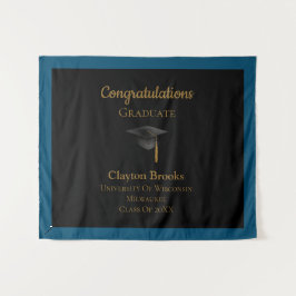 キャップ付き卒業 タペストリー