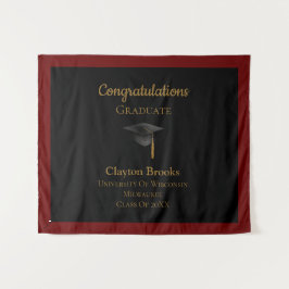 キャップ付き卒業 タペストリー