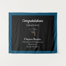 キャップ付き卒業 タペストリー