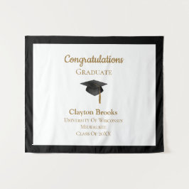 キャップ付き卒業 タペストリー