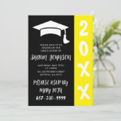 キャップ付き白黒招待状 招待状 (スタンド正面)