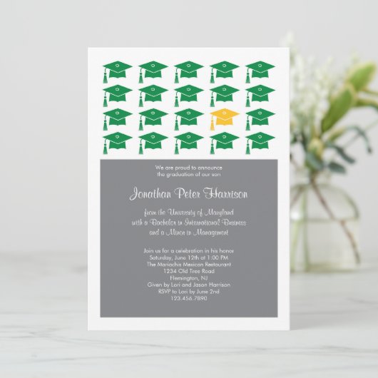 キャップ卒業招待状 招待状 (スタンド正面)