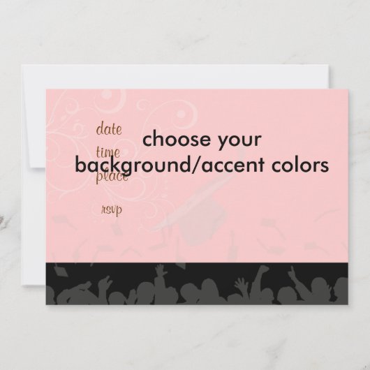 キャップ+ガウン+スワール式卒業招待状/写真 招待状 (裏面)