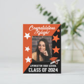 キャップ&スターズオレンジ&ブラック卒業 招待状 (スタンド正面)