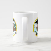 キャップ&ディプロマ付きかわいい卒業式フクロウ ジャンボコーヒーマグカップ (裏面)