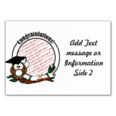 キャップ&ディプロマ付き卒業フクロウ テーブルナンバー (裏面)