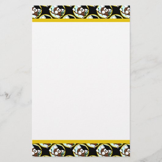 キャップ&ディプロマ付き卒業フクロウ 便箋 (正面)