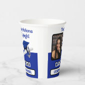 キャップ&ディプロマ王室の、ブルー&ホワイト卒業 紙コップ (右)