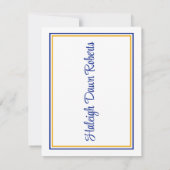 キャップ&ディプロマ王室の、ブルー&金ゴールド卒業 招待状 (裏面)