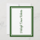 キャップ&ディプロマ、グリーン&ホワイト卒業 招待状 (裏面)