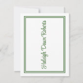 キャップ&ディプロマ、グリーン&ホワイト卒業 招待状 (裏面)