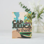キャップJulucaアンギラヴィンテージバケーションポスター ポストカード (スタンド正面)