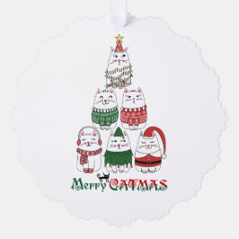 キャッメリーマおもしろいスクリスマスキタン オーナメントカード