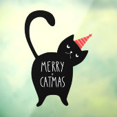 キャッメリーマおもしろいスクリスマスブラックキャットペットショップ ウィンドウサイン (シート3)