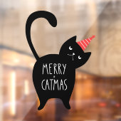 キャッメリーマおもしろいスクリスマスブラックキャットペットショップ ウィンドウサイン (シート2)