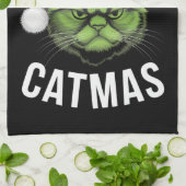 キャッメリーマのおもしろい猫好き キッチンタオル (折り畳み)