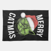 キャッメリーマのおもしろい猫好き キッチンタオル (横)