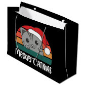 キャッメリーマスおもしろいキャットクリスマスプンラージギフトバ ラージペーパーバッグ (正面アングル)
