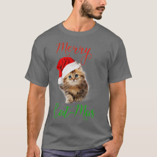 キャッメリーマスおもしろいクリスマスホリデーキャットキッテン Tシャツ