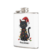 キャッメリーマスクおもしろいリスマスフェライン猫好き フラスク (左)