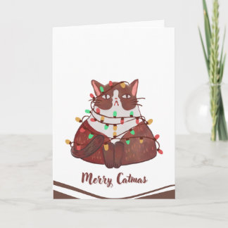 キャッメリーマスクリスマスカードおもしろいフェスティバル カード