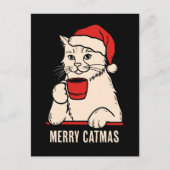 キャッメリーマス猫ママと猫パパコーヒー好き ポストカード (正面)