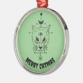 キャッメリーマ不気味猫好きホラー メタルオーナメント (左)