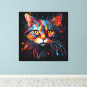 キャッユニークコンテンポラリートポートレート キャンバスプリント (インサイチュ (ウッドフロア))