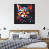 キャッユニークコンテンポラリートポートレート キャンバスプリント (インサイチュ (寝室))