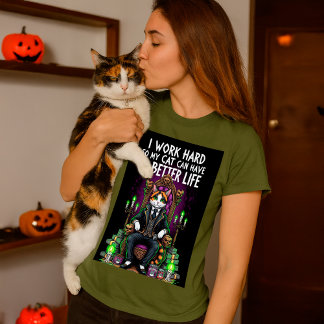 キャッ不気味おもしろいト引用文 | キャットイズボス Tシャツ